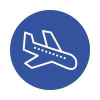 airplane arrival block style icon vector