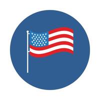 USA flag block style vector illustration design