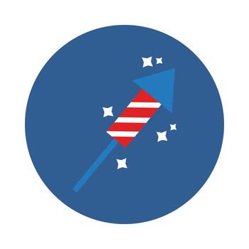 rocket fireworks block style icon vector