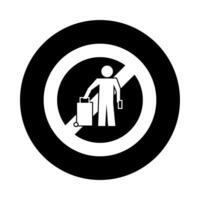 humano con estilo de bloque de señal prohibido viajar vector