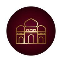 icono de estilo degradado de bloque de templo ramadam kareem vector