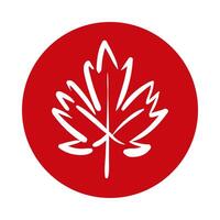 maple leaf canadian block style vector