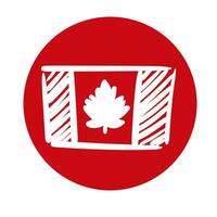 icono de estilo de bloque de bandera de canadá vector