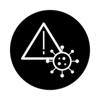 covid19 particle with alert signal health pictogram block style vector