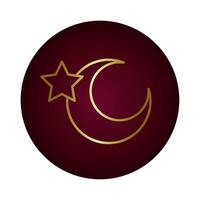 moon night with star block gradient style icon vector