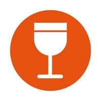 wine cup drink block style icon vector