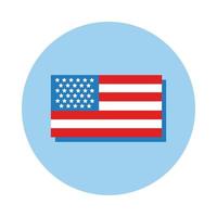 USA flag block style vector illustration design