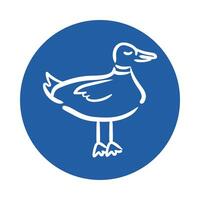 duck bird block style icon vector