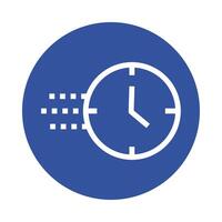 icono de estilo de bloque de reloj de tiempo vector