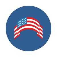 ribbon with usa flag block style vector