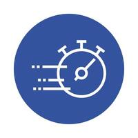 chronometer timer block style icon vector