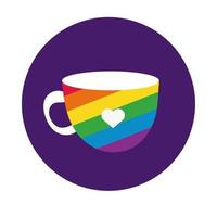 cup with gay pride flag block style vector