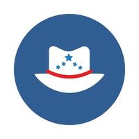 sombrero de sheriff con bloque de estrellas vector