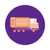 truck delivery service block style vector