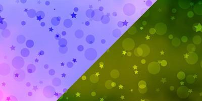 Vector background with circles, stars.