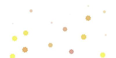 Light yellow vector template with ice snowflakes.