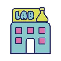 building lab line and fill style icon vector