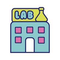 building lab line and fill style icon vector