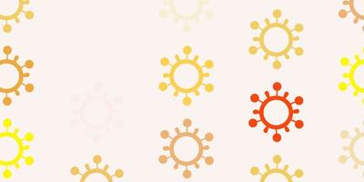 Light Pink, Yellow vector pattern with coronavirus elements.