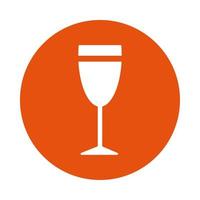 wine cup drink block style icon vector