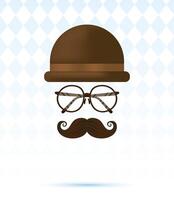 Hat, glasses and mustache for father's day vector design