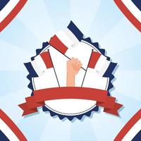 Hand holding france flag for happy bastille day vector design