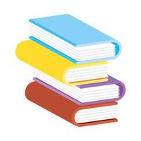 pile of colorful books vector