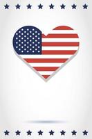 diseño de vector de corazón de bandera de Estados Unidos