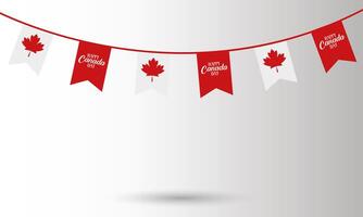 Canadian banner pennant for happy canada day vector design