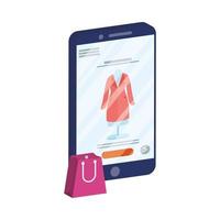 online ecommerce with smartphone and shopping bags