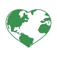 planet earth with heart shape vector