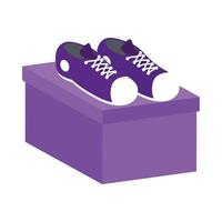 zapatos tenis en una caja vector