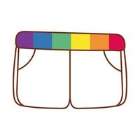 shorts with gay pride stripes on belt vector