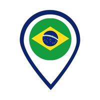 icono de estilo plano de sello de bandera de brasil vector