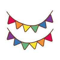 party garlands with gay pride colors vector