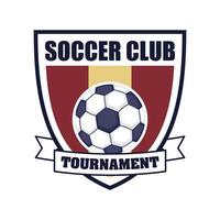 soccer tournament icon with shield vector