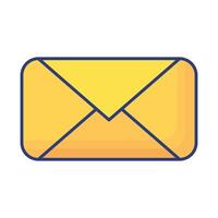 icono de estilo plano de correo de sobre vector