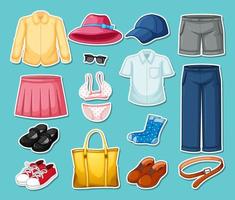 Set of mix outfits isolated vector