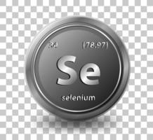 Selenium chemical element. Chemical symbol with atomic number and atomic mass. vector