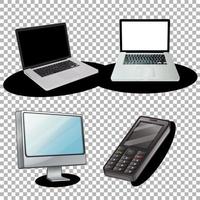 Set of laptop and computer gadgets vector