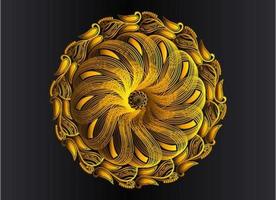 diseño de mandala arabesco ornamental, floral y abstracto dorado vector