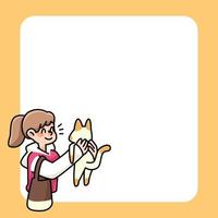 note pad cute girl and cat designs to do list daily notes vector