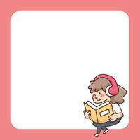 back to school notepad cute cartoon illustration vector