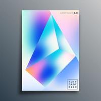 Gradient texture shape poster design vector