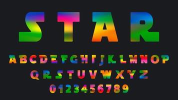 Alphabet colorful gradient template vector