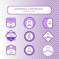 Lavender National Cancer Day Label Set vector