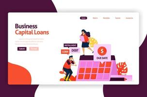 vector illustration of venture capital loans for SME development and investment. Low interest credit for young entrepreneurs and startup business. for website, landing page, banner, mobile apps, flyer