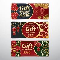 Voucher Gift Card Concept for Chinese New Year vector