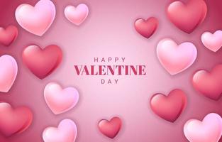San Valentín romántico rojo con corazón pulido vector