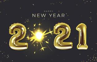 New year Background with 2021 Balloons vector